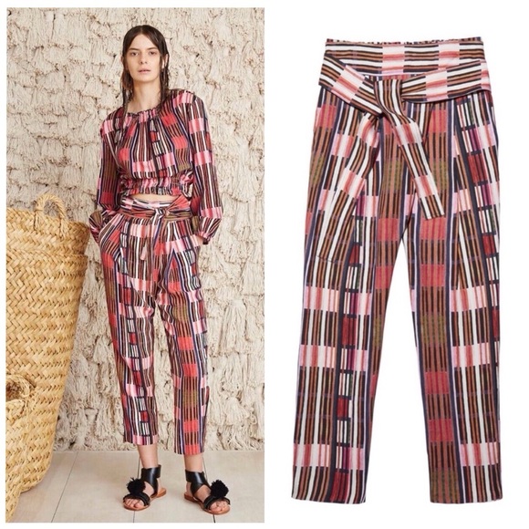 Apiece Apart Isa Wrap Pant in Borderline Print - Picture 2 of 11